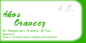 akos oravecz business card